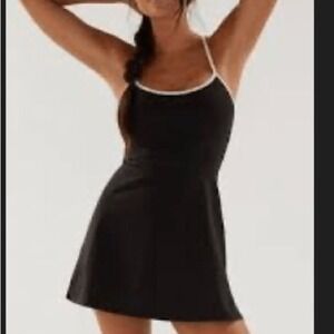 PAC 1980 PAC Whisper Active Pines Mini‎ Dress Black Size Medium Performance